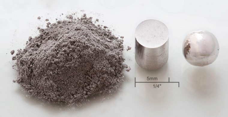 Rhodium powder pressed melted small scaled e1638959887636